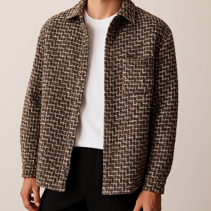 HARRIS TWEED-LOOK SHACKET | TAILORED COMFORT