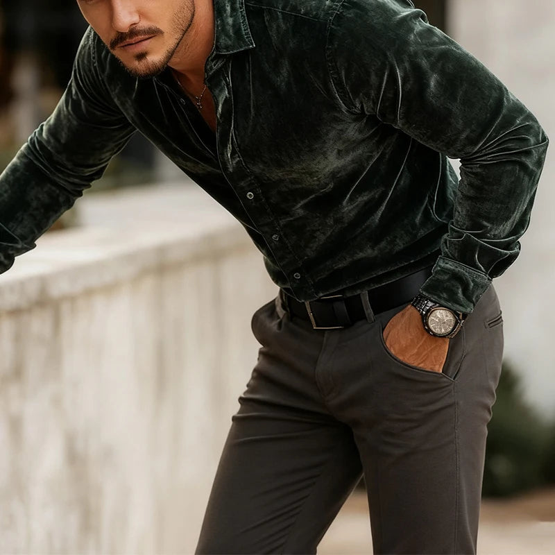 ALESSANDRO VELVET SHIRT | ITALIAN INSPIRED ELEGANCE