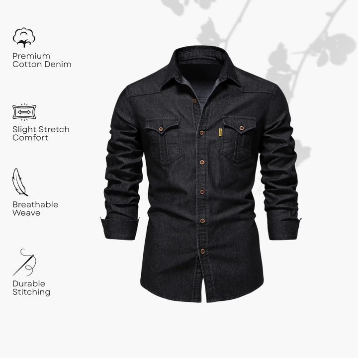 LEON COTTON DENIM SHIRT | A MODERN TAKE ON SMART CASUAL