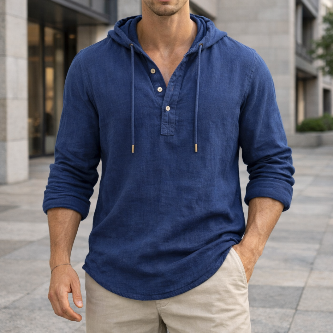EDMUND HOODED LONG SLEEVE SHIRT | COMFORTABLE STYLE FOR EVERYDAY LIFE
