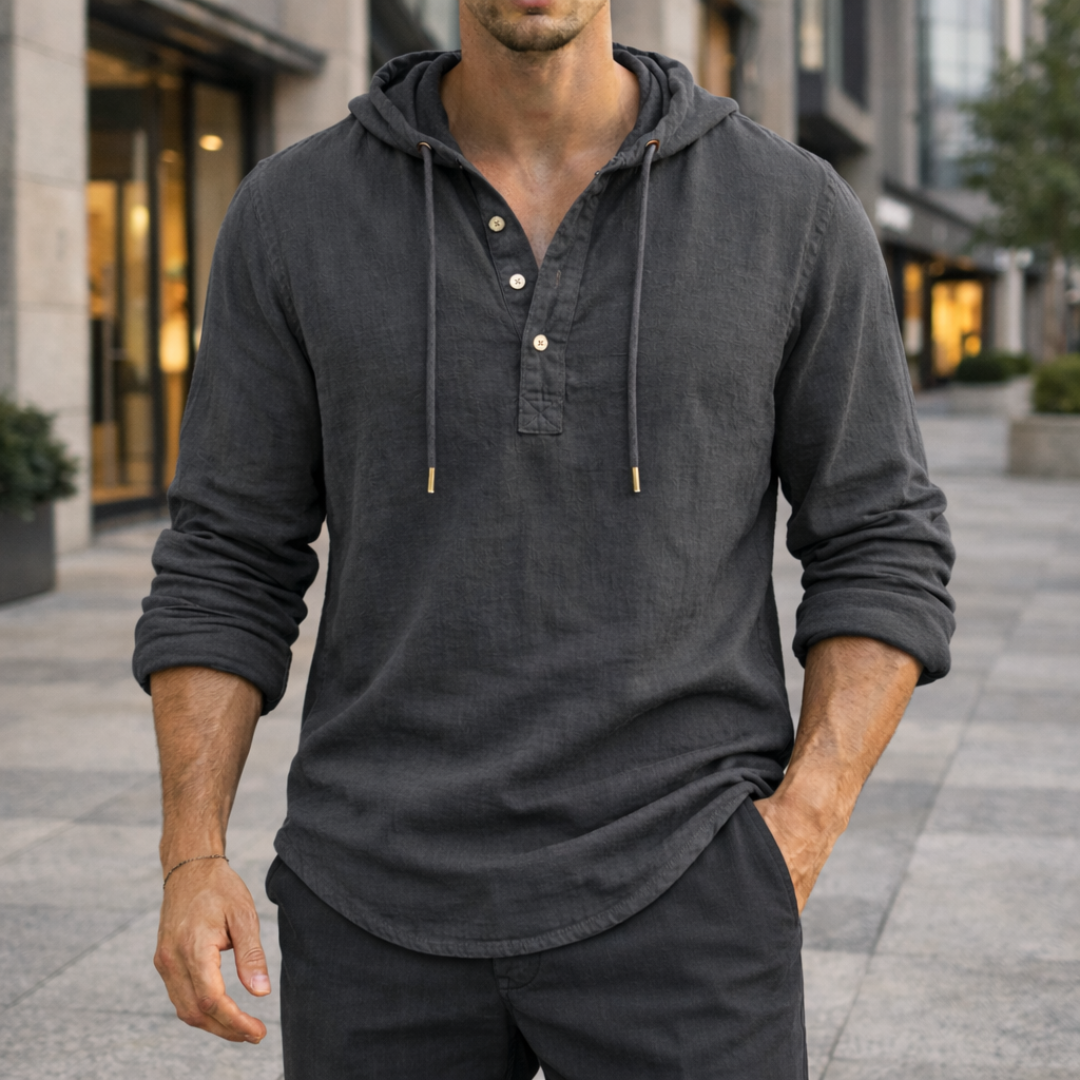 EDMUND HOODED LONG SLEEVE SHIRT | COMFORTABLE STYLE FOR EVERYDAY LIFE