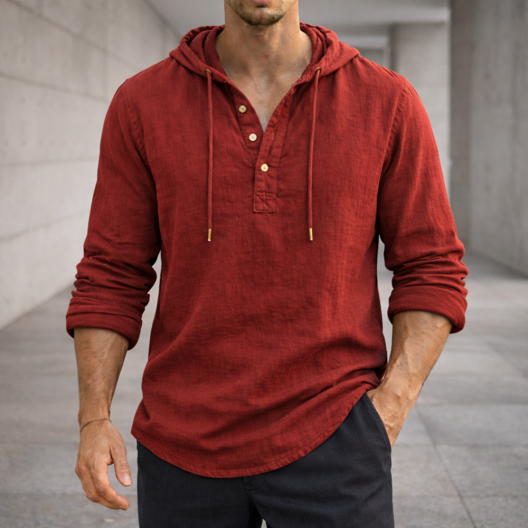 EDMUND HOODED LONG SLEEVE SHIRT | COMFORTABLE STYLE FOR EVERYDAY LIFE
