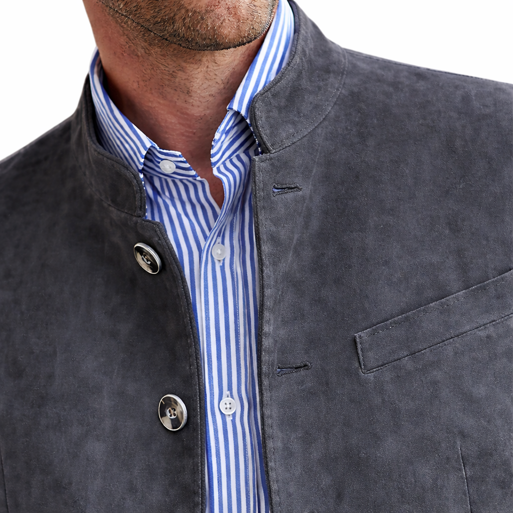 EDWARD STAND COLLAR BLAZER | REFINED CITY STYLE