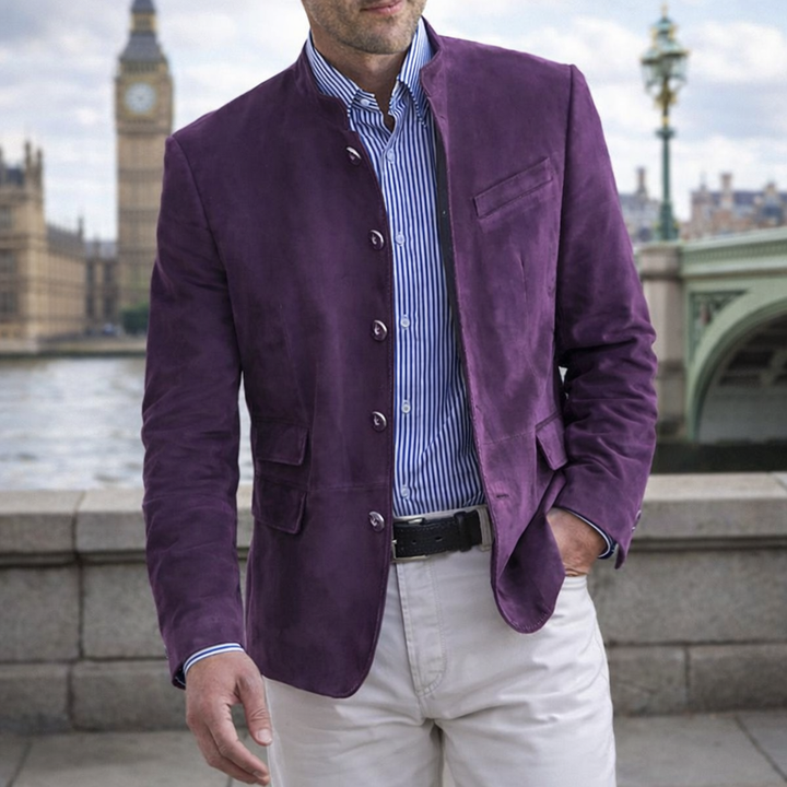EDWARD STAND COLLAR BLAZER | REFINED CITY STYLE