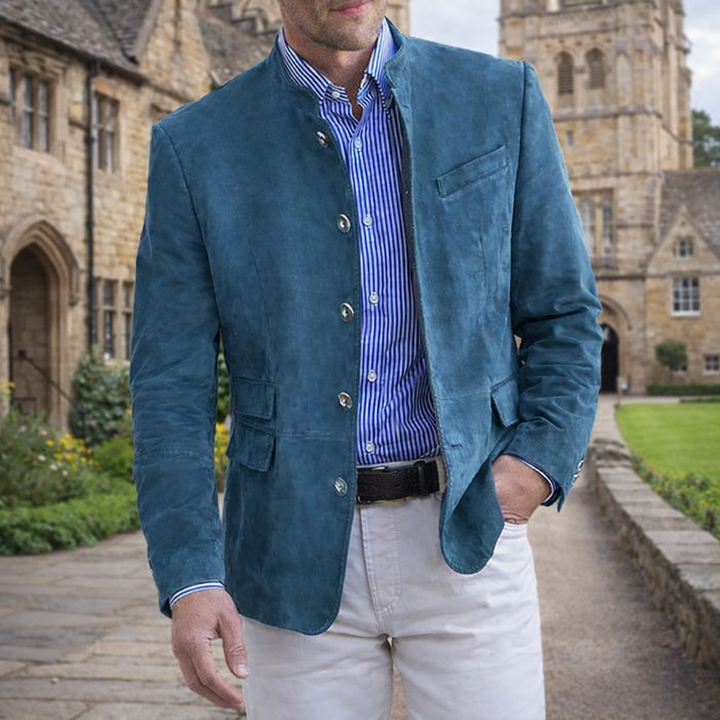 EDWARD STAND COLLAR BLAZER | REFINED CITY STYLE