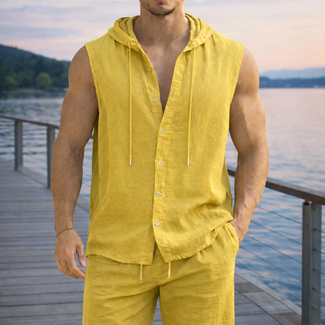 LUCA SLEEVELESS SHIRT AND SHORTS SET | LIGHT COMFORT FOR WARM DAYS
