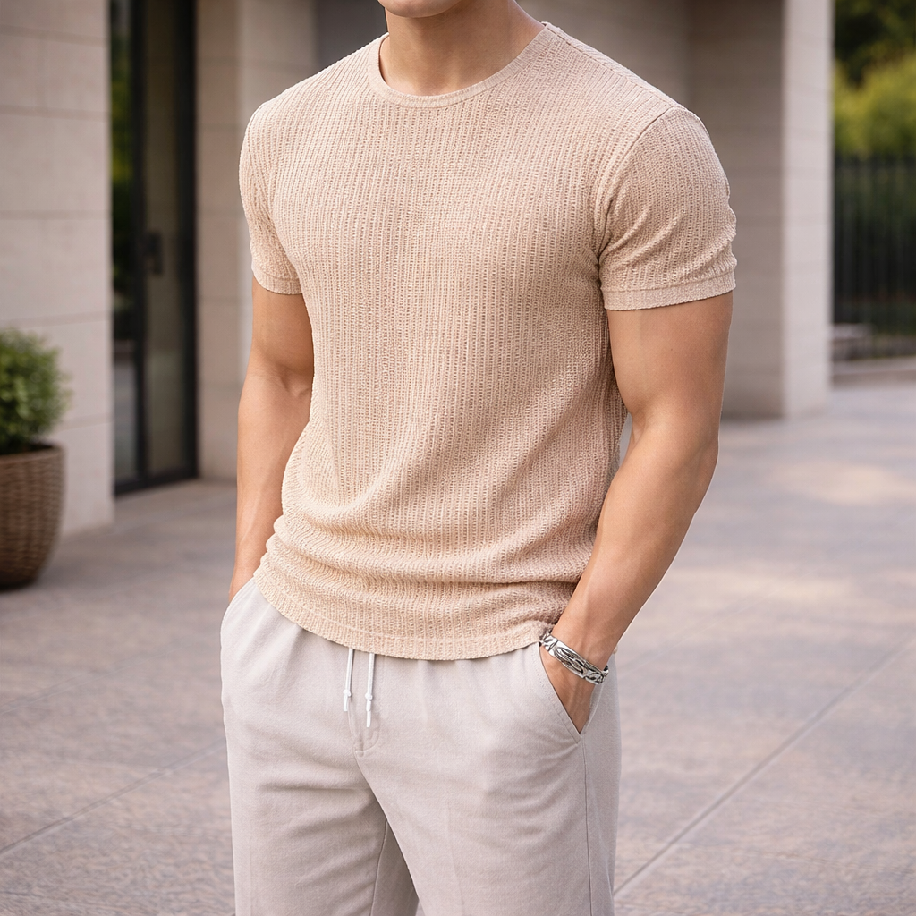 JONES RIBBED TEE | SHARP FIT FOR EFFORTLESS DAILY STYLE