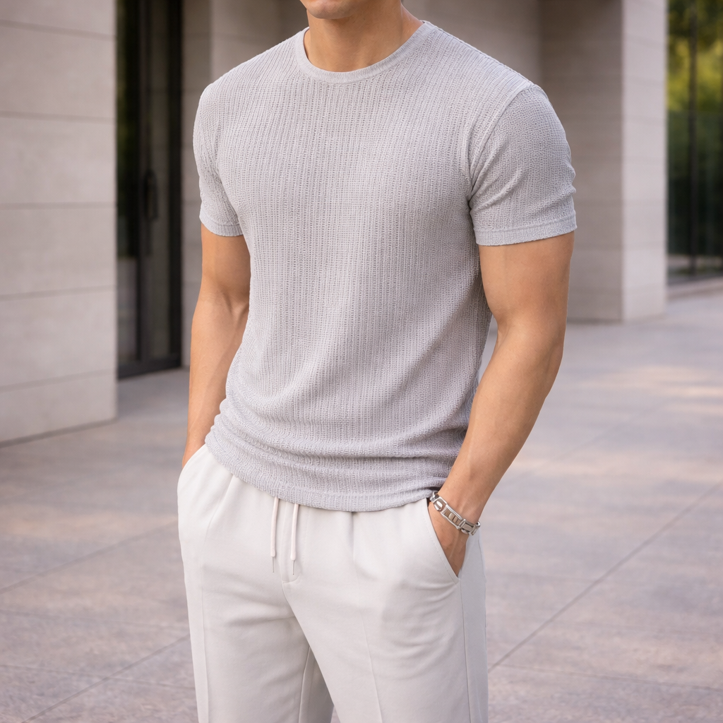 JONES RIBBED TEE | SHARP FIT FOR EFFORTLESS DAILY STYLE